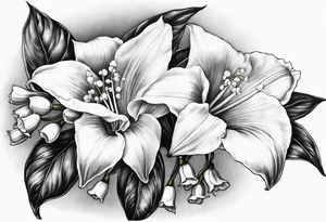 lily of the valley, angel trumpet tattoo idea