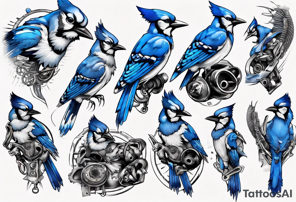 boxing bluejay tattoo idea