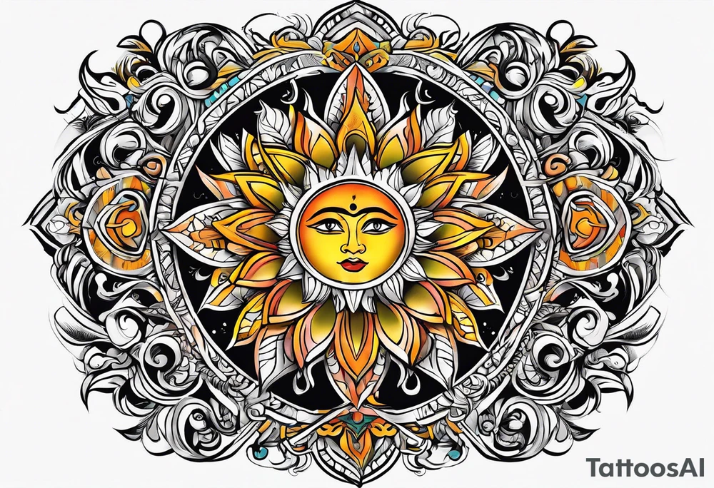 sun, textbox tattoo idea