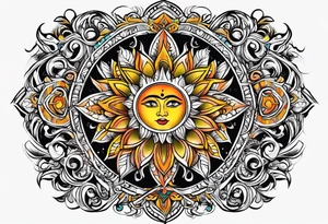 sun, textbox tattoo idea