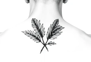 palm leaves neck tattoo tattoo idea