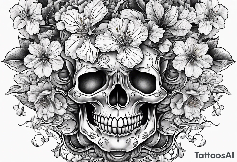 Cherry blossoms in a rainbow of colors tattoo idea
