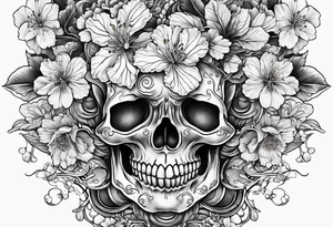 Cherry blossoms in a rainbow of colors tattoo idea