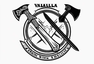Valhalla viking shield axe sword warrior tattoo idea