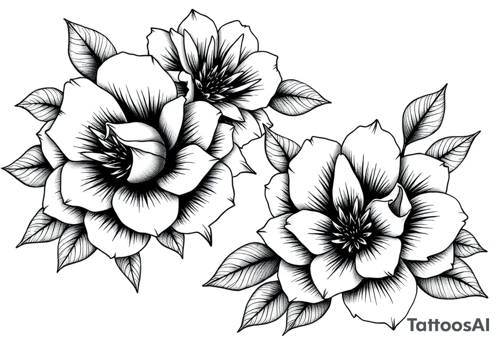 ornaments of flowers tattoo idea