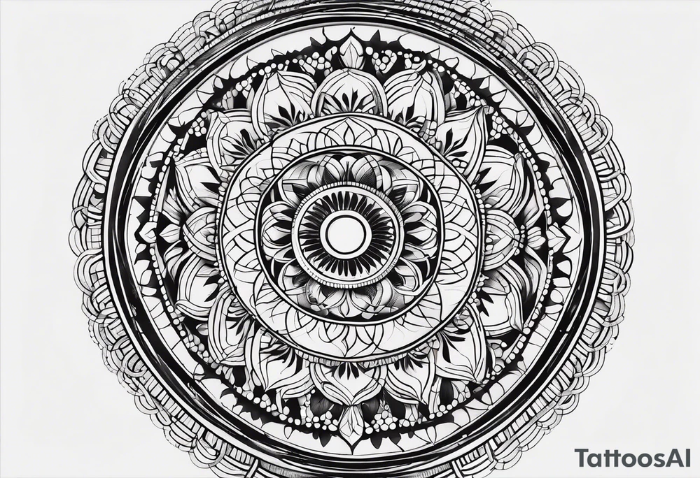 only one vertical line of seven individual circles in descending size tattoo idea