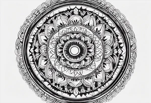 only one vertical line of seven individual circles in descending size tattoo idea