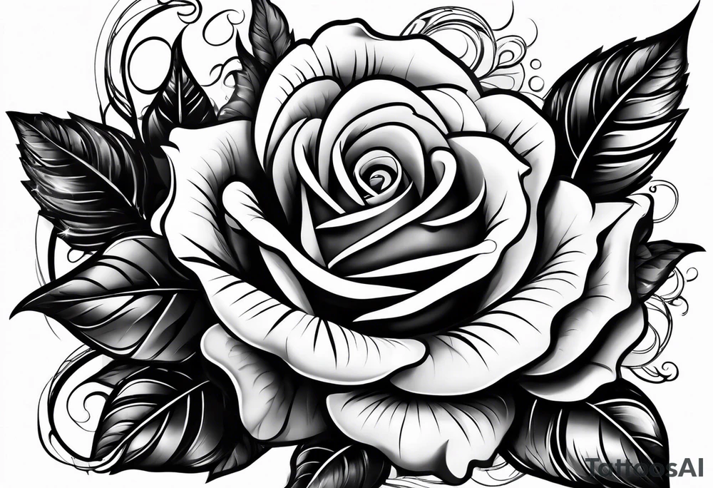 Smoke around rose tattoo idea