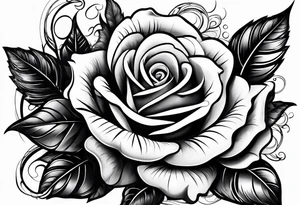 Smoke around rose tattoo idea