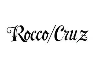 Rocco/Cruz asymmetrical Ambigram in calligraphy tattoo idea