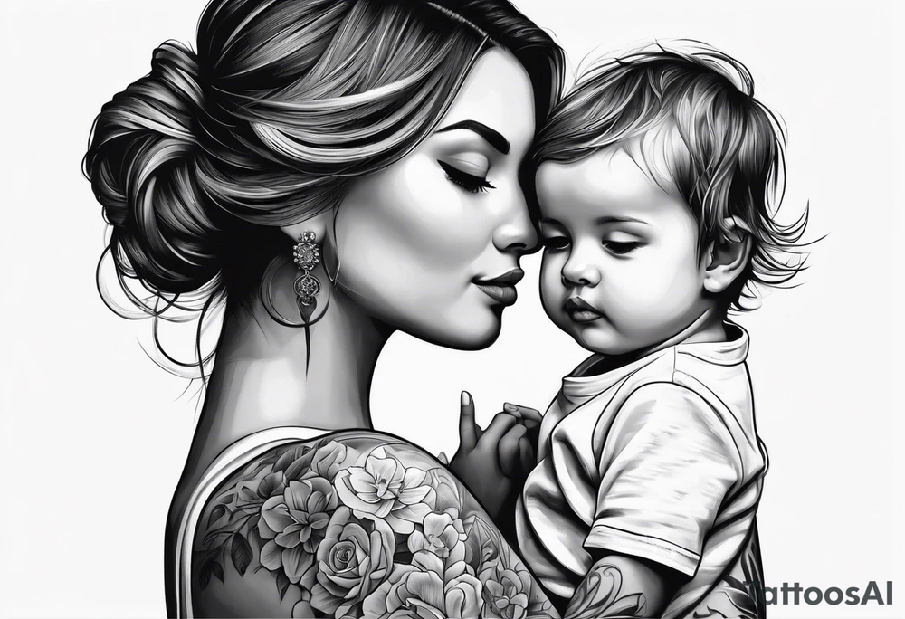 mom and child tattoo idea