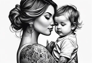 mom and child tattoo idea