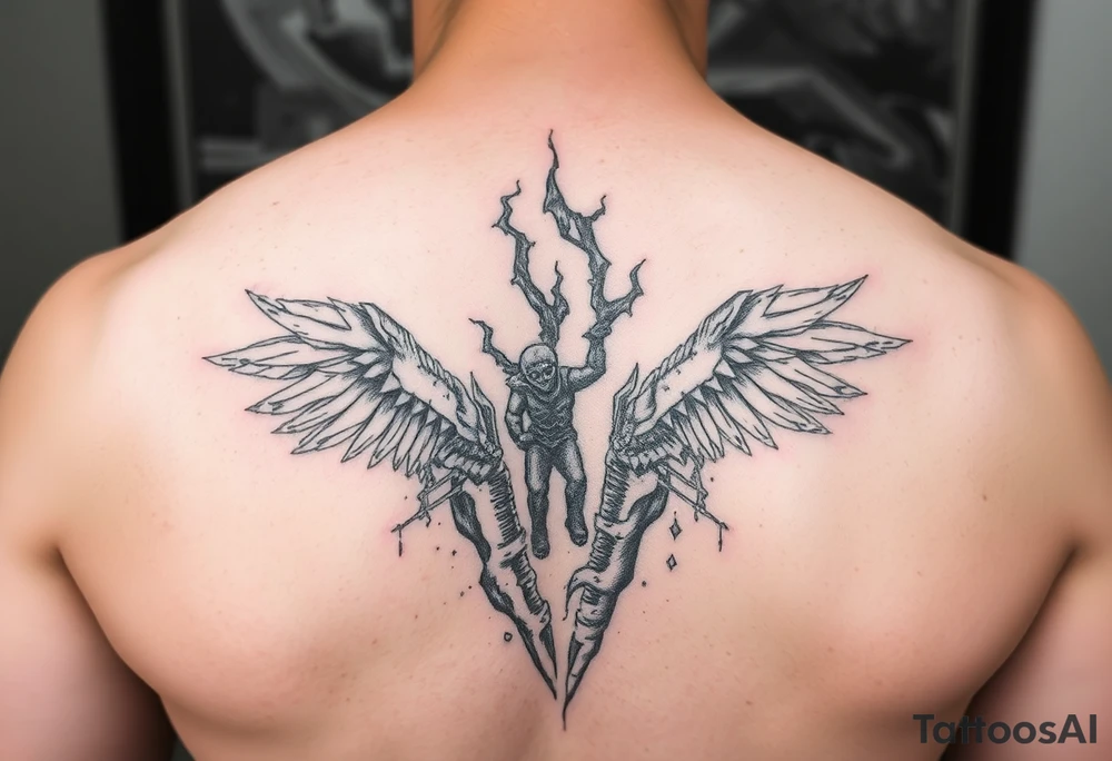 Reality and confusion ripping a solo traveler’s soul in a path no knows tattoo idea