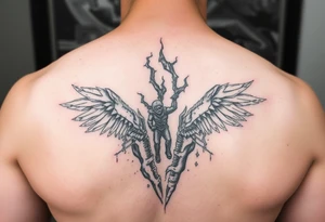 Reality and confusion ripping a solo traveler’s soul in a path no knows tattoo idea