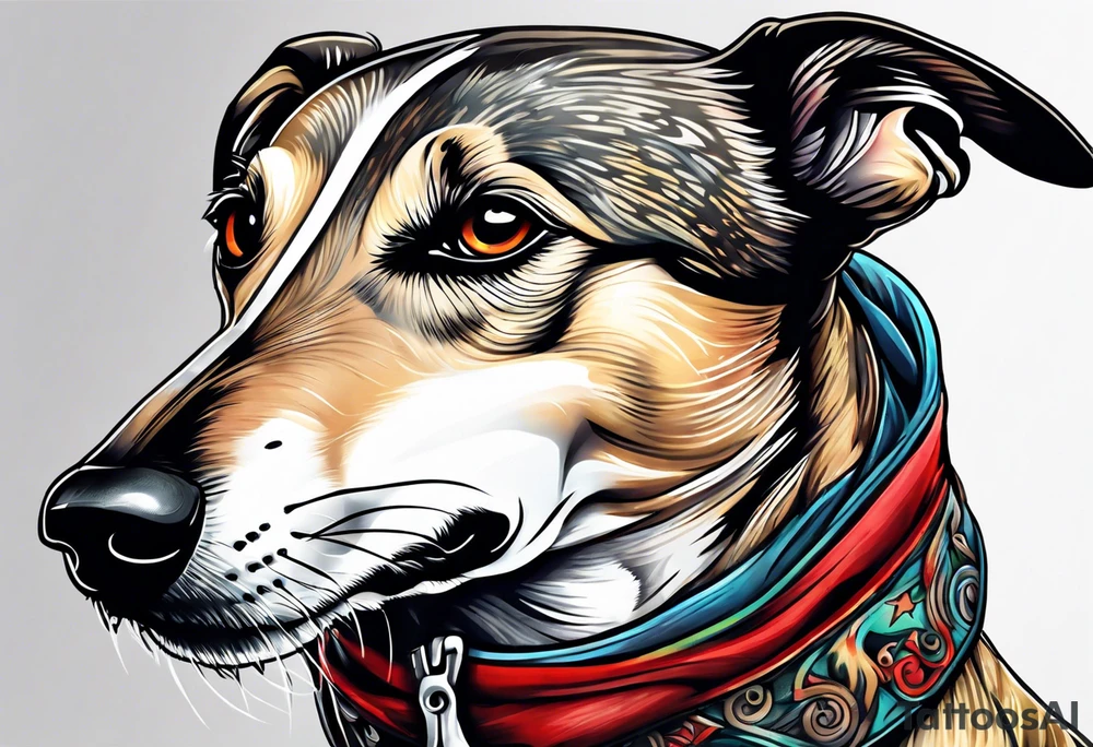 Punk greyhound tattoo idea