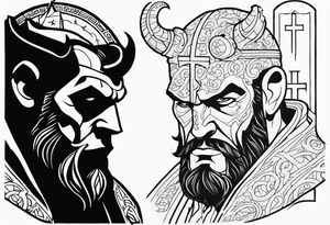 hellboy with church tattoo idea