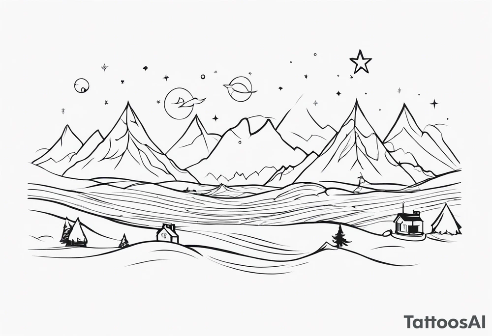 north pole silhouettes tattoo idea