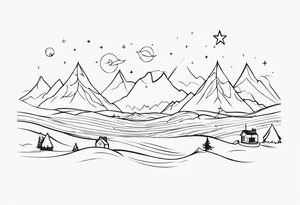 north pole silhouettes tattoo idea
