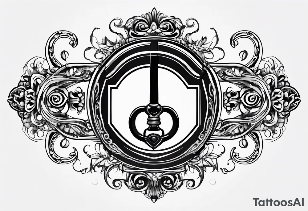 Simple Infinity symbol with lock and key tattoo idea