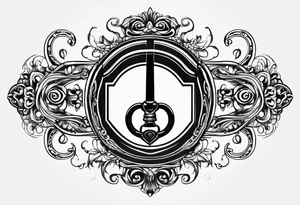 Simple Infinity symbol with lock and key tattoo idea