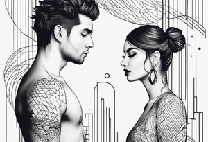 Represente la distance entre 2 personnes qui s aiment dans une goutte d eau tattoo idea