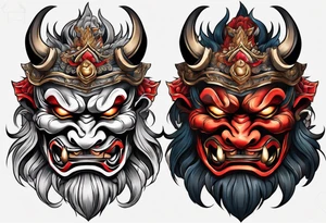 Oni mask tattoo idea