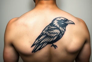 realistic raven tattoo idea