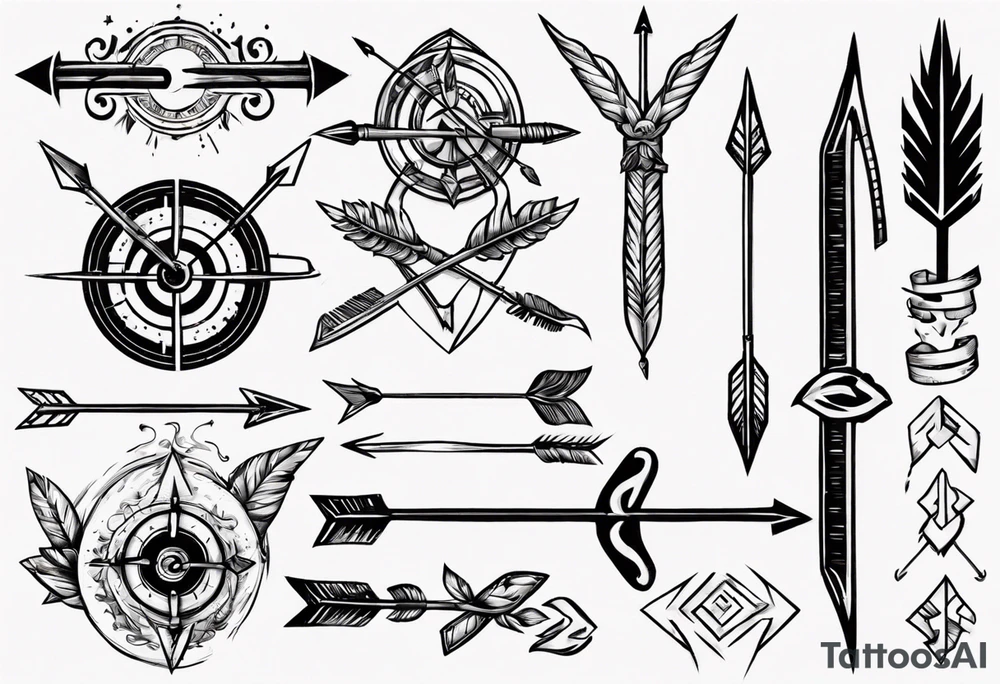 Archer drawing arrow back tattoo idea