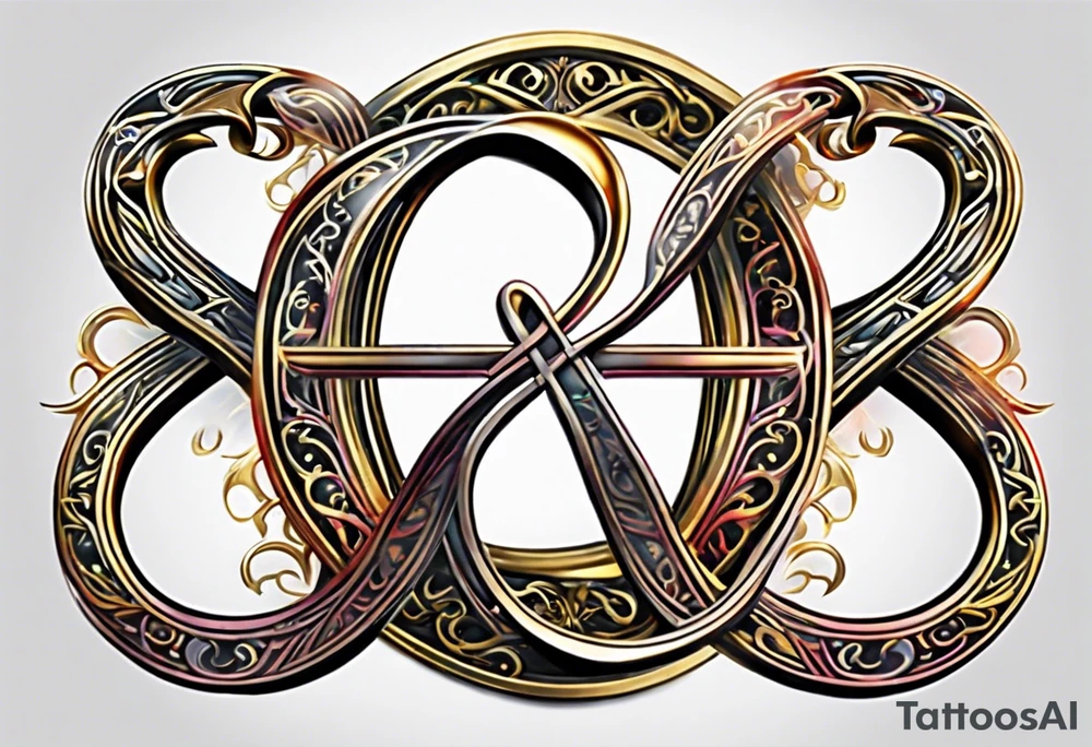 Infinity symbol with Roman number tattoo idea