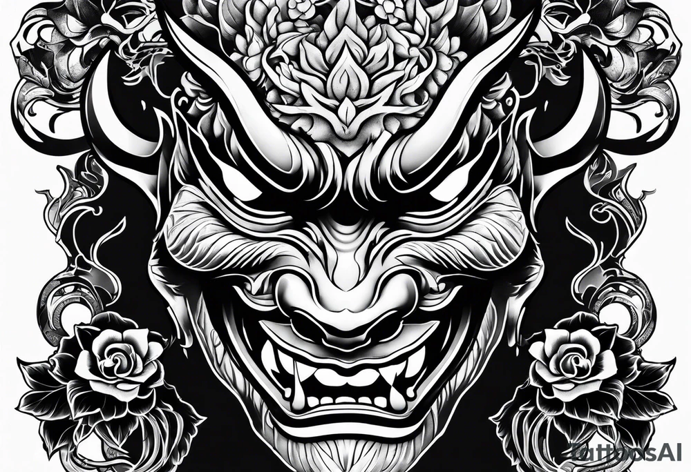 japanese hannya mask tattoo idea