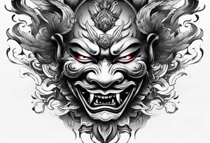 hannya and effect smoke tattoo idea