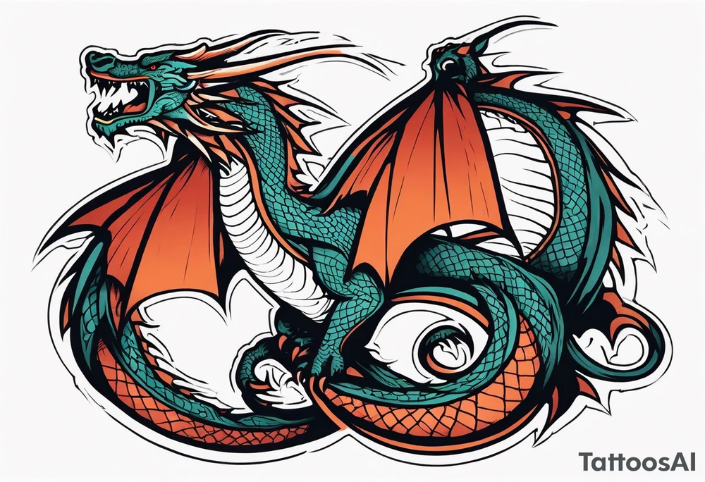 roaring dragons tattoo idea
