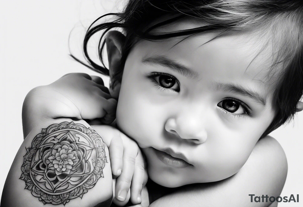Crossing fingers of children tattoo idea