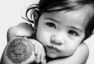 Crossing fingers of children tattoo idea
