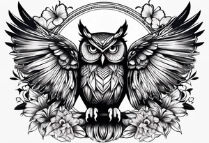 Owl with butterfly body tattoo idea