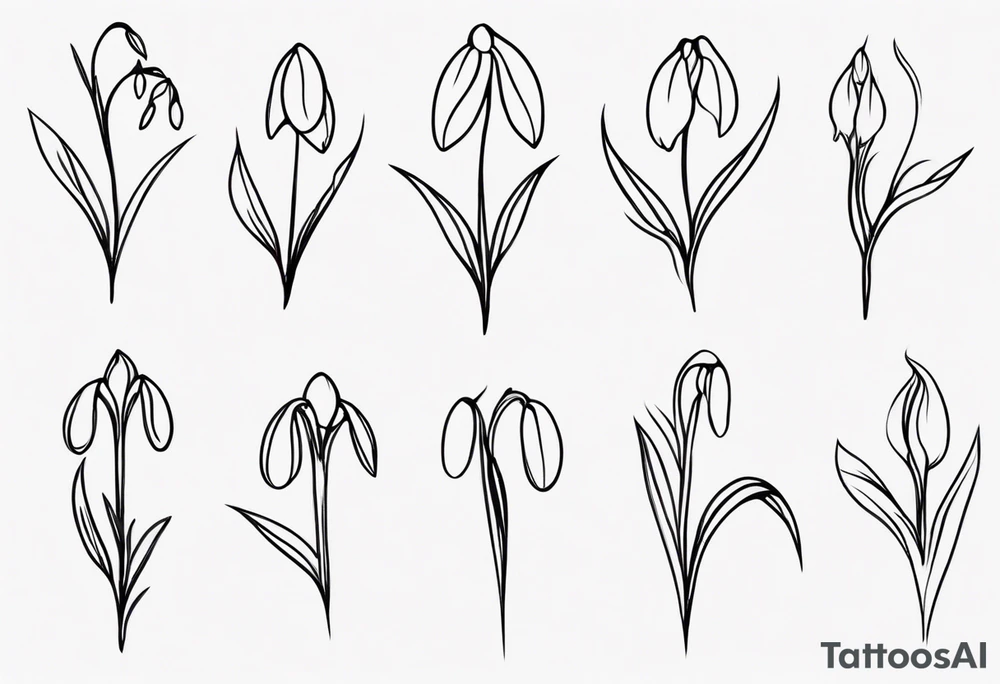One line snow drop tattoo idea