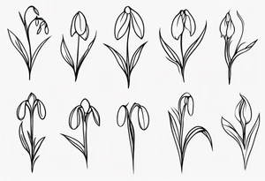 One line snow drop tattoo idea