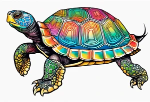 Colourful tortoise tattoo idea