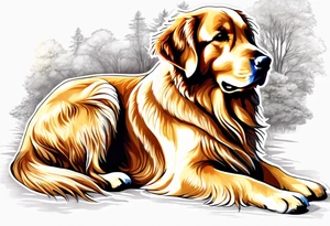 dark colored golden retriever with a light colored yellow lab tattoo idea