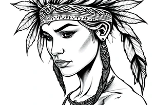 Female Native American tattoo idea