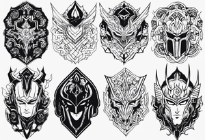 I want a full sleeve manga berserk cyber sigilism tattoo idea