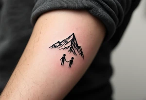 minimalist mountain with two kids
abstract tattoo idea