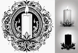 Candle alone in the darkness, a glimmer of hope. tattoo idea