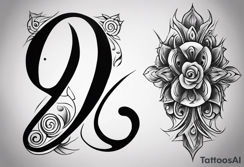 number 9 right side up and upside down connected tattoo black and grey on inside forearm 9:16 aspect ratio tattoo idea