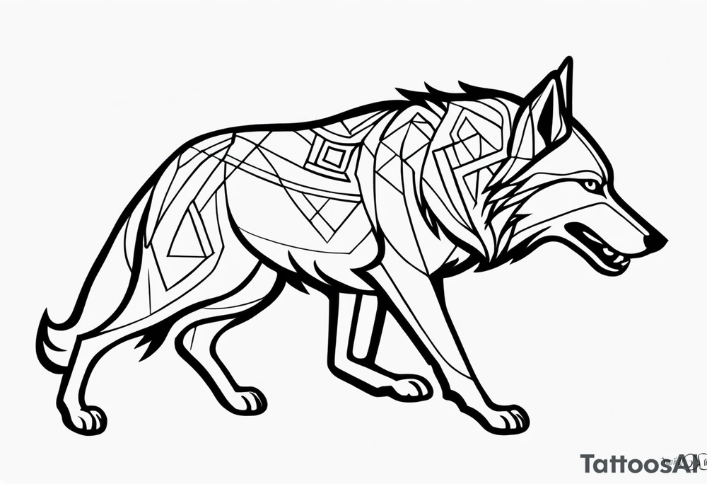 Slavic wolf tattoo idea
