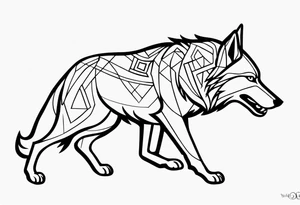 Slavic wolf tattoo idea