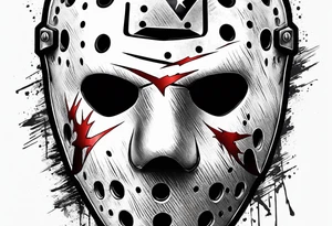 Friday the 13th Jason mask, horror, Japanese art tattoo idea