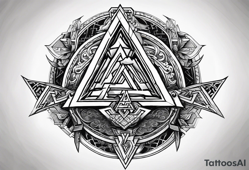 Valhalla valknut shield lightning sword tattoo idea