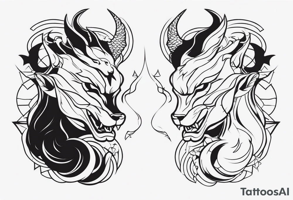 Good vs evil tattoo idea
