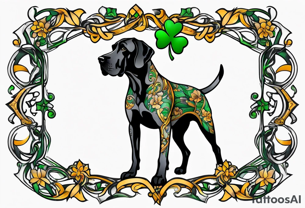 Shamrock, Great Dane tattoo idea